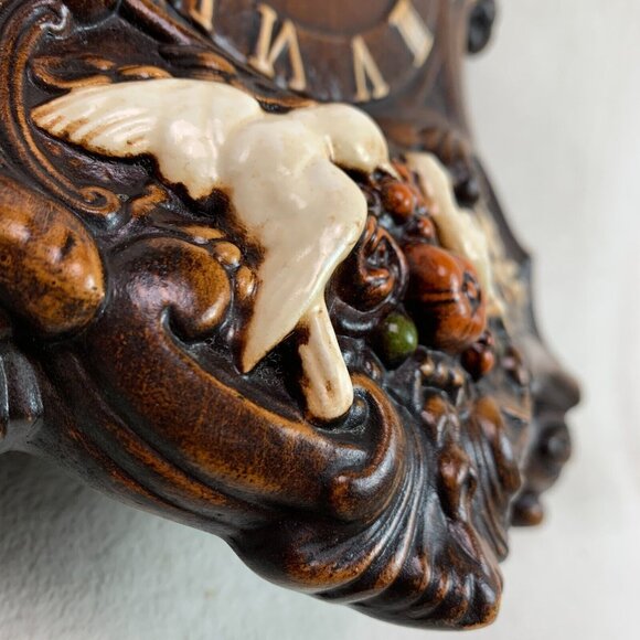 Arnel’s Vintage Hand Painted Wood-Look Ceramic Mantel Victorian Clock 10”H - Picture 6 of 16